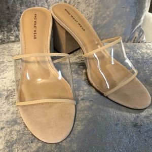 Highly sought after clear mules